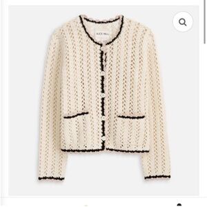 Alex Mill Ella Hand-Knit Crochet Cardigan Sweater Size Small Creamv Limited Edit